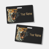 ヒョウの轟音による攻撃頭部 バッジ (正面＆裏面)