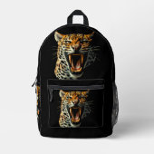 ヒョウの轟音による攻撃頭部 プリントバックパック (正面)
