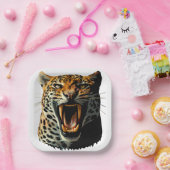 ヒョウの轟音による攻撃頭部 ペーパープレート (パーティー)