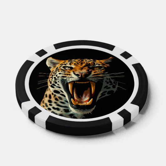 ヒョウの轟音による攻撃頭部 ポーカーチップ (シングル)