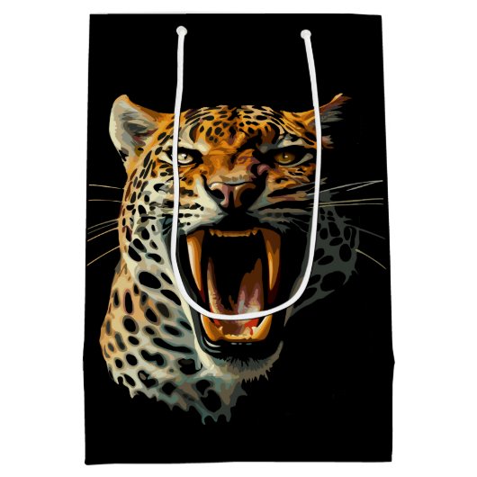 ヒョウの轟音による攻撃頭部 ミディアムペーパーバッグ (裏面)