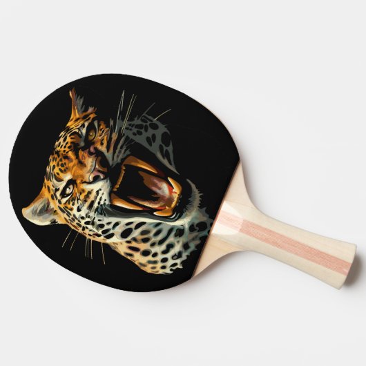 ヒョウの轟音による攻撃頭部 卓球ラケット (横)