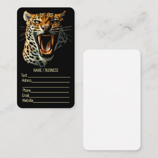 ヒョウの轟音による攻撃頭部 名刺 (正面/裏面)