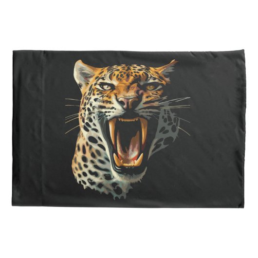 ヒョウの轟音による攻撃頭部 枕カバー (裏面)