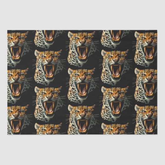 ヒョウの轟音による攻撃頭部 薄葉紙 (正面)