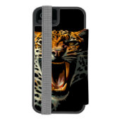 ヒョウの轟音による攻撃頭部 INCIPIO iPhoneウォレットケース (フォリオ裏面)