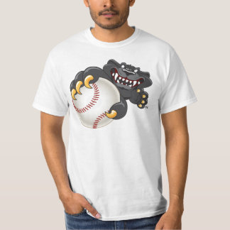 ヒョウの野球のマスコット Tシャツ