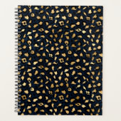 ヒョウの青と金ゴールド プランナー手帳 (正面)