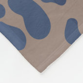 ヒョウの青のパターン フリースブランケット (角)