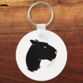 ヒョウの頭のプロファイル キーホルダー (正面)