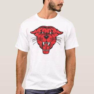 ヒョウの顔、赤01 Tシャツ