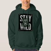 ヒョウの顔Tシャツデザイン「Stay Wild」 パーカ (正面)
