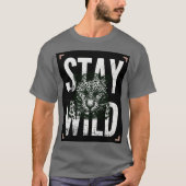 ヒョウの顔Tシャツデザイン「WILDに生きろ」 Tシャツ (正面)