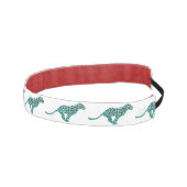 ヒョウの黒およびティール(緑がかった色)のプリント アスレチックヘッドバンド (右)