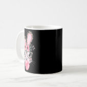 ヒョウのGLESで可愛いバニーBublegumイースターデー コーヒーマグカップ (正面左)