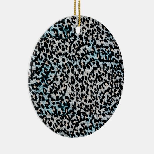 ヒョウはっきりしたプリントオーナメント セラミックオーナメント (右)