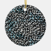 ヒョウはっきりしたプリントオーナメント セラミックオーナメント (正面)