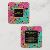 **ヒョウはっきりした抽象芸術動物ネオン金ゴールドAP93 スクエア名刺 (正面/裏面)