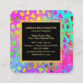 **ヒョウはっきりしたAP93抽象芸術動物金ゴールドネオン スクエア名刺 (裏面)