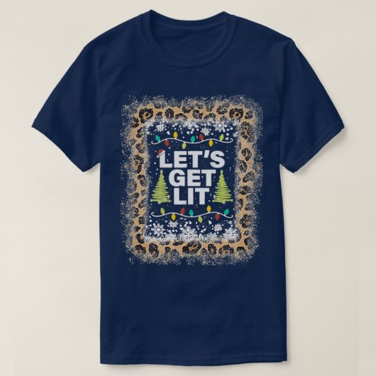 ヒョウはクリスマスに火を付おもしろいける Tシャツ (デザイン正面)