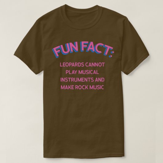 ヒョウはロック音楽を作ることができないおもしろい動物プンフー Tシャツ (デザイン正面)