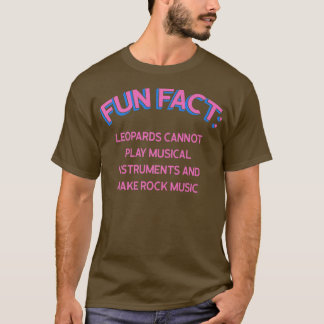 ヒョウはロック音楽を作ることができないおもしろい動物プンフー Tシャツ