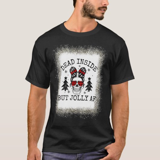 ヒョウは内部で漂白しすてきたがAfスカルをwo Tシャツ (正面)