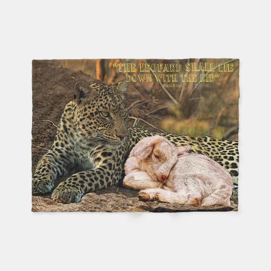 ヒョウは子供アイザイア11と横になります フリースブランケット (正面(横))
