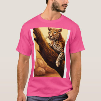 ヒョウは木2に横たわる Tシャツ