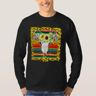 ヒョウひまわりカウブルスカルボホコガールロデオ Tシャツ