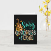 ヒョウひまわりクリスチャン私はグッドの歌う カード (黄色い花)
