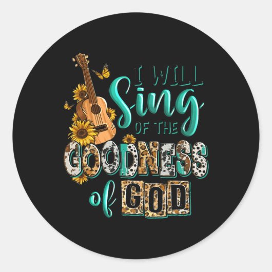 ヒョウひまわりクリスチャン私はグッドの歌う ラウンドシール (正面)