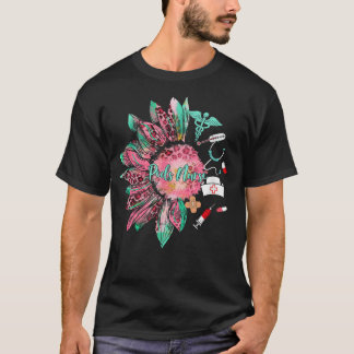 ヒョウひまわりナース生命聴診器 Tシャツ