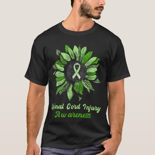 ヒョウひまわり脊髄損傷認識度戦争 Tシャツ (正面)