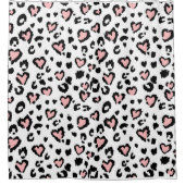 ヒョウまたはジャガーのシームレスなパターン、テクスチャ付きファシ シャワーカーテン (正面)