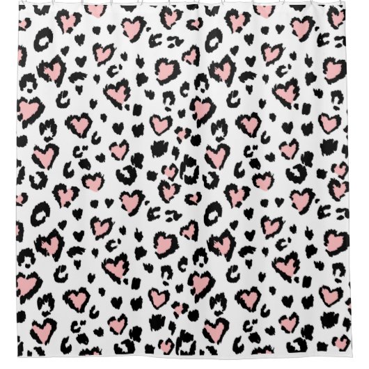 ヒョウまたはジャガーのシームレスなパターン、テクスチャ付きファシ シャワーカーテン (正面)