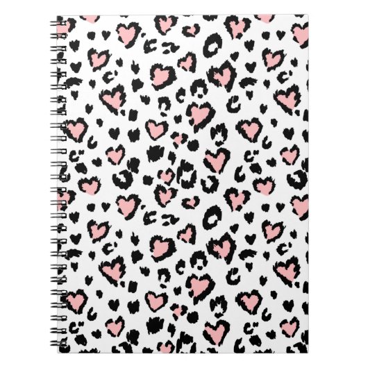 ヒョウまたはジャガーのシームレスなパターン、テクスチャ付きファシ ノートブック (正面)