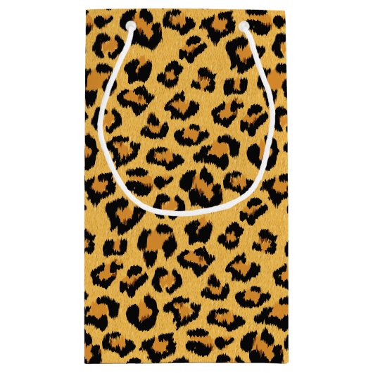ヒョウまたはジャガープリントフェイクファーパターン スモールペーパーバッグ (裏面)