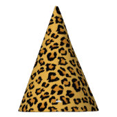 ヒョウまたはジャガーワイルドサファリアニマルファープリント パーティーハット (右)