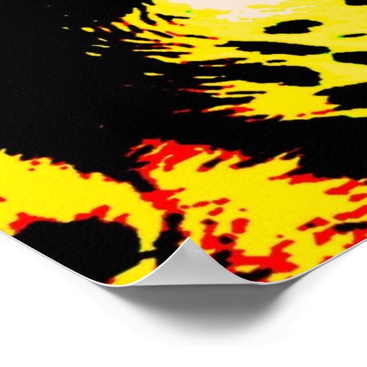 ヒョウやる気を起こさせるアイイエローカラーポスター ポスター (角)