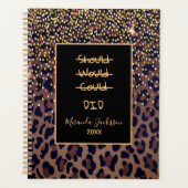 ヒョウやる気を起こさせる型ブラウン黒2025 プランナー手帳 (正面)