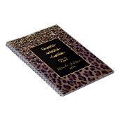 ヒョウやる気を起こさせる型ブラウン黒 ノートブック (右側)