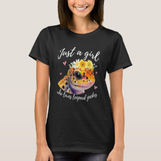 ヒョウを愛する女の子 – おもしろい Lizar Tシャツ