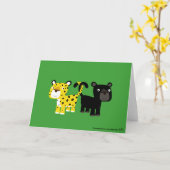 ヒョウを愛する カード (黄色い花)