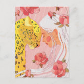 ヒョウを持つ女の子 ポストカード (正面)