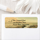 ヒョウアザラシ、ビンテージの水生動物海洋生物 ラベル (インサイチュ)