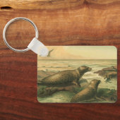 ヒョウアザラシ、ビンテージ水生動物海洋生物 キーホルダー (裏面)