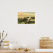 ヒョウアザラシ、ビンテージ水生動物海洋生物 ポスター (キッチン)