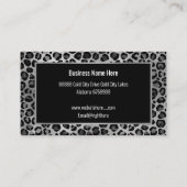 ヒョウアニマルプリントシルバーブラック名刺 名刺 (裏面)