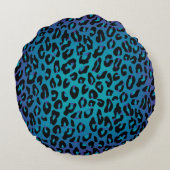 ヒョウアニマルプリントスタイリッシュパープルグラデーション ラウンドクッション (裏面)